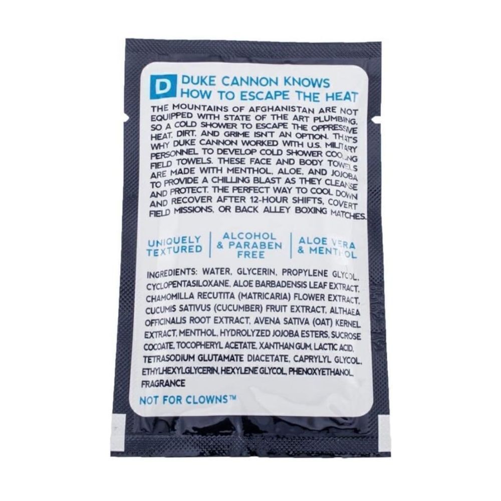 Duke Cannon Cold Shower Face & Body Wipes Cooling D1 - Picture 4 of 4